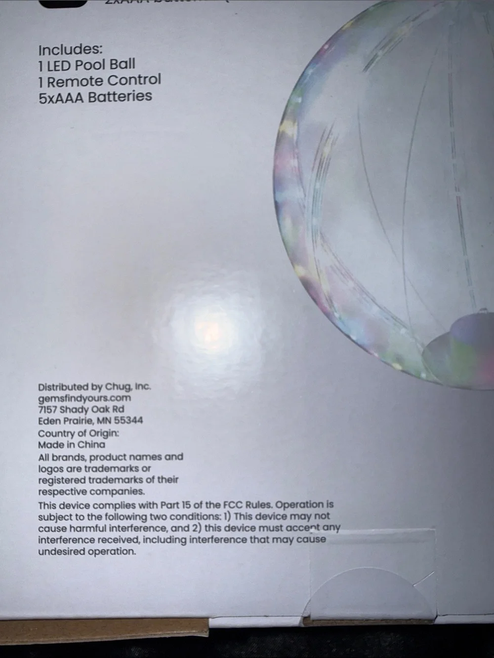 Floating LED Pool Ball - Clear/Iridescent